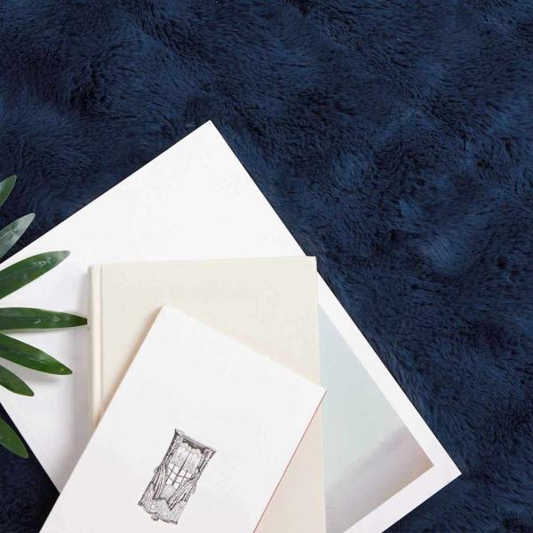 Kunstfell Kaninchenfell Decke 4 pcs Marineblau 130 x 150 cm