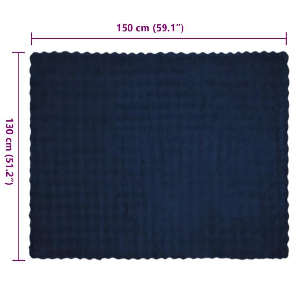 Kunstfell Kaninchenfell Decke 4 pcs Marineblau 130 x 150 cm