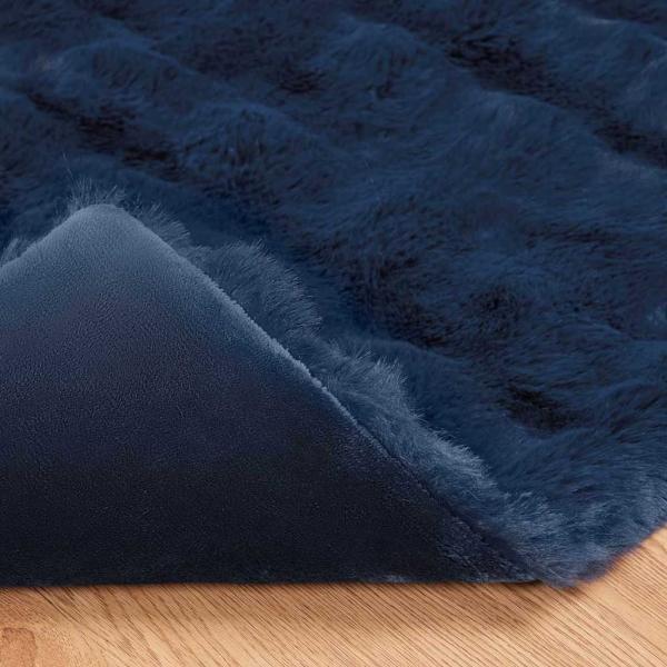 Kunstfell Kaninchenfell Decke 4 pcs Marineblau 150 x 220 cm