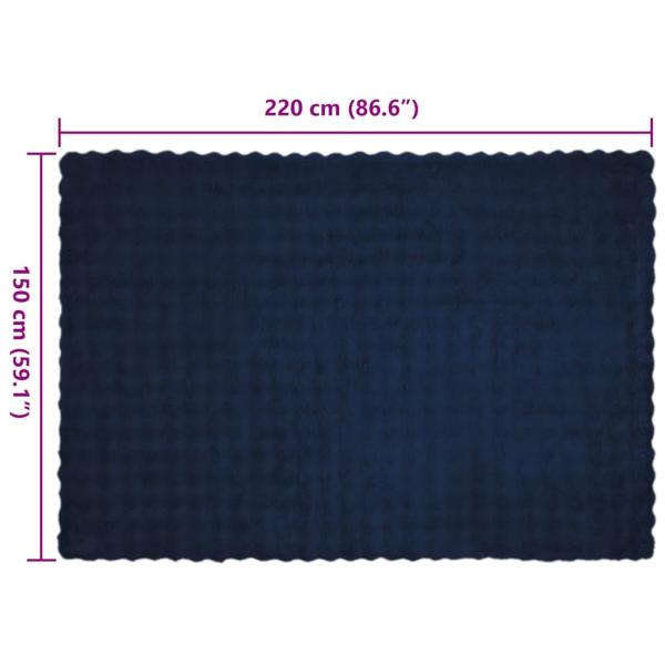 Kunstfell Kaninchenfell Decke 4 pcs Marineblau 150 x 220 cm