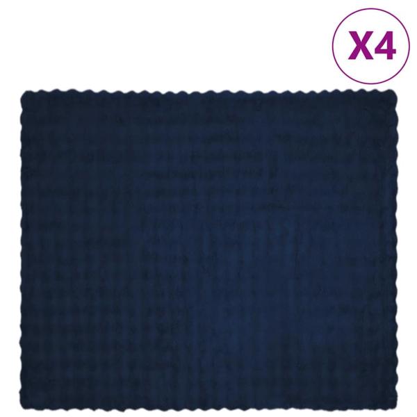 ARDEBO.de - Kunstfell Kaninchenfell Decke 4 pcs Marineblau 240 x 270 cm