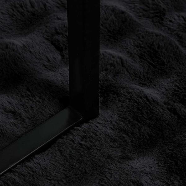 Kunstfell Kaninchenfell Decke 4 pcs Schwarz 220 x 240 cm