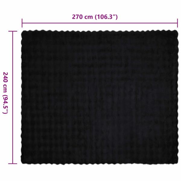 Kunstfell Kaninchenfell Decke 4 pcs Schwarz 240 x 270 cm