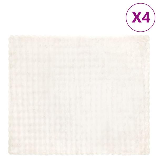 ARDEBO.de - Kunstfell Kaninchenfell Decke 4 pcs Weiß 240 x 270 cm Polyester