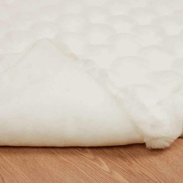 Kunstfell Kaninchenfell Decke 4 pcs Weiß 240 x 270 cm Polyester
