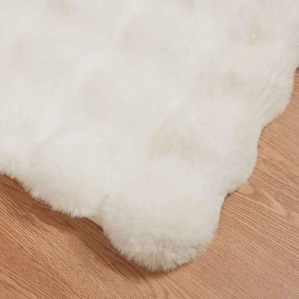 Kunstfell Kaninchenfell Decke 4 pcs Weiß 240 x 270 cm Polyester