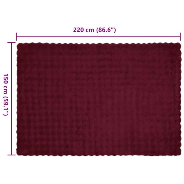 Kunstfell Kaninchenfell Decke 4 pcs Bordeauxrot 150 x 220 cm