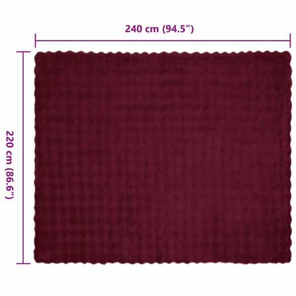 Kunstfell Kaninchenfell Decke 4 pcs Bordeauxrot 220 x 240 cm
