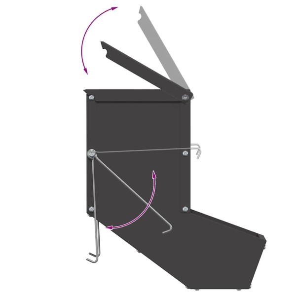 Kaninchenfütterer Schwarz 17.5 x 26 x 28.5 cm