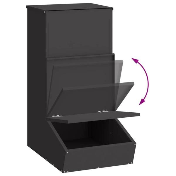ARDEBO.de - Schweinfutterspender Schwarz 55 x 51 x 91,5 cm