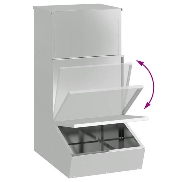 Schweinfutterspender Silber 55 x 51 x 91,5 cm Verzinkter Stahl