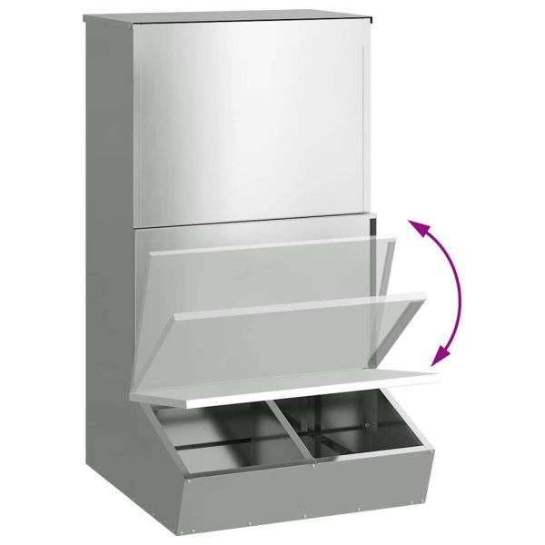 Schweinfutterspender Silber 55 x 51 x 91,5 cm Verzinkter Stahl