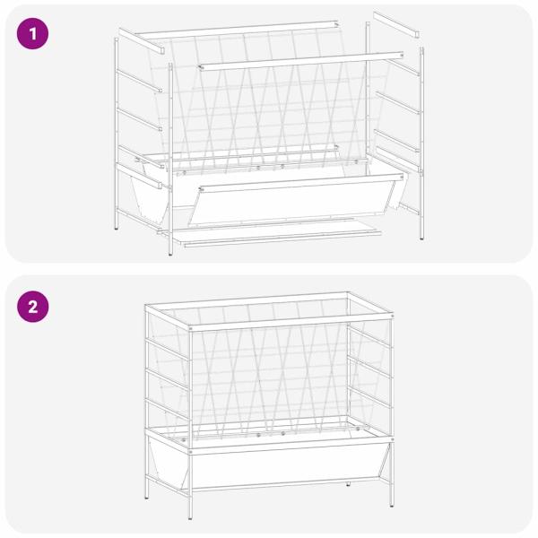 Viehfutterspender Silber 100 x 60 x 90 cm Verzinkter Stahl