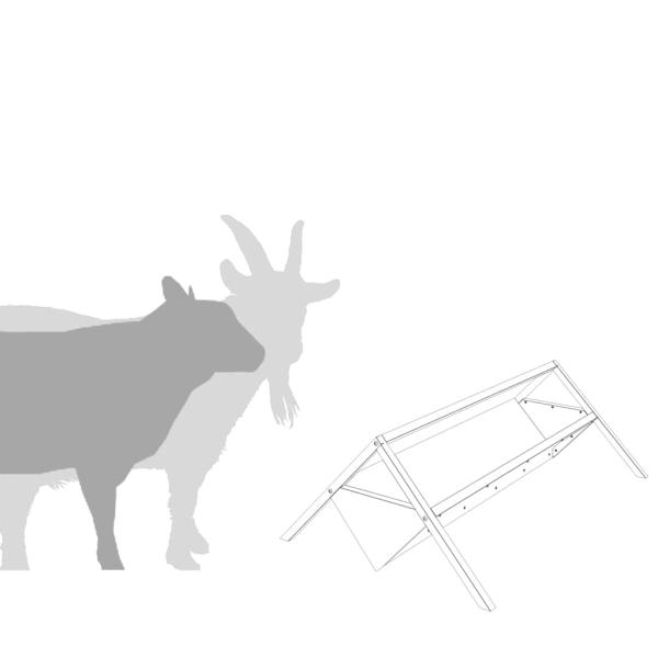 Futtertröge für Nutztiere Silber 111 x 76 x 38 cm