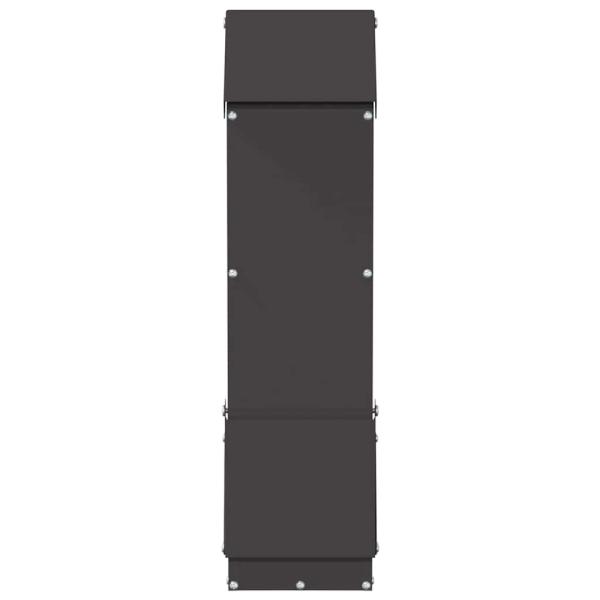 ARDEBO.de - Hühnerfütterer Schwarz 13 x 12 x 51 cm Kaltgewalzter Stahl