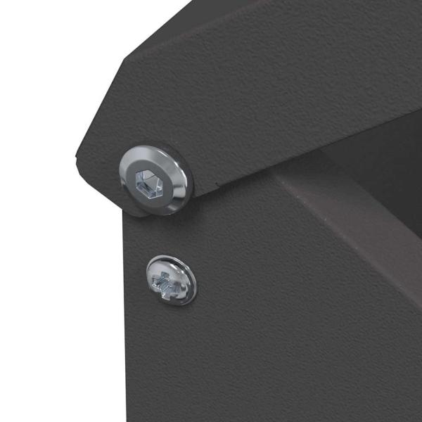 Hühnerfütterer Schwarz 13 x 12 x 51 cm Kaltgewalzter Stahl