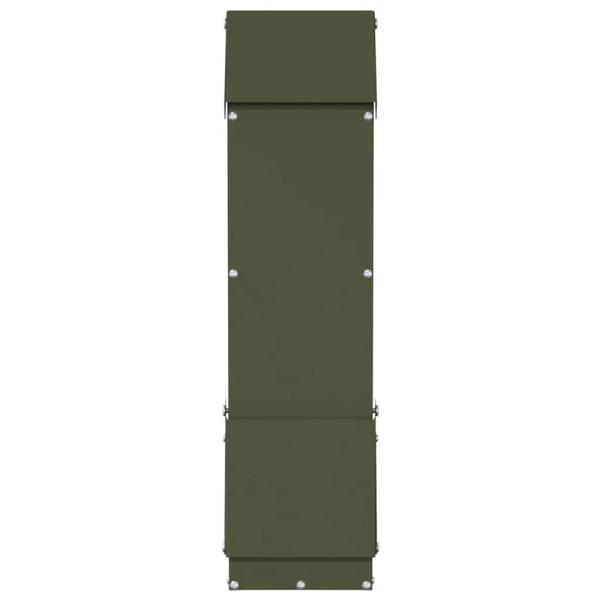 Hühnerfütterer Olive Grün 13 x 12 x 51 cm Kaltgewalzter Stahl