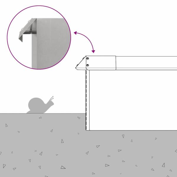 Schneckenzaun Silber 50 x 3,5 x 25 cm Edelstahl