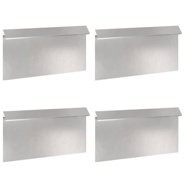 Schneckenzaun 4 pcs Silber 50 x 3,5 x 25 cm Edelstahl