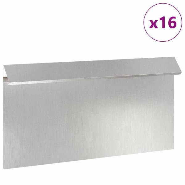Schneckenzaun 16 pcs Silber 50 x 3,5 x 25 cm Edelstahl