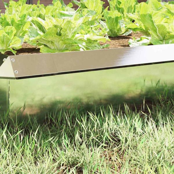 Schneckenzaun 4 pcs Silber 100 x 3,5 x 25 cm Edelstahl