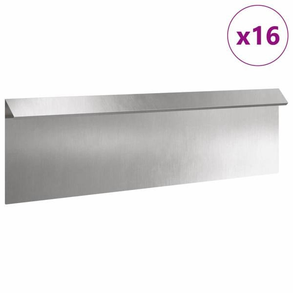 Schneckenzaun 16 pcs Silber 100 x 3,5 x 25 cm Edelstahl