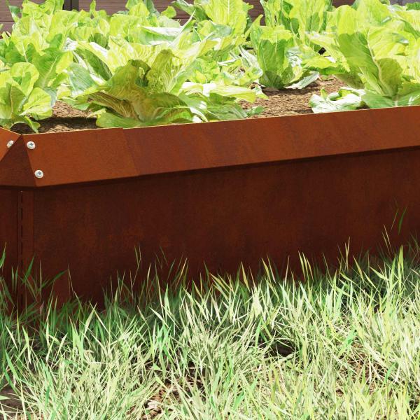 Schneckenzaun Rostig 100 x 3,5 x 25 cm Wetterfeststahl