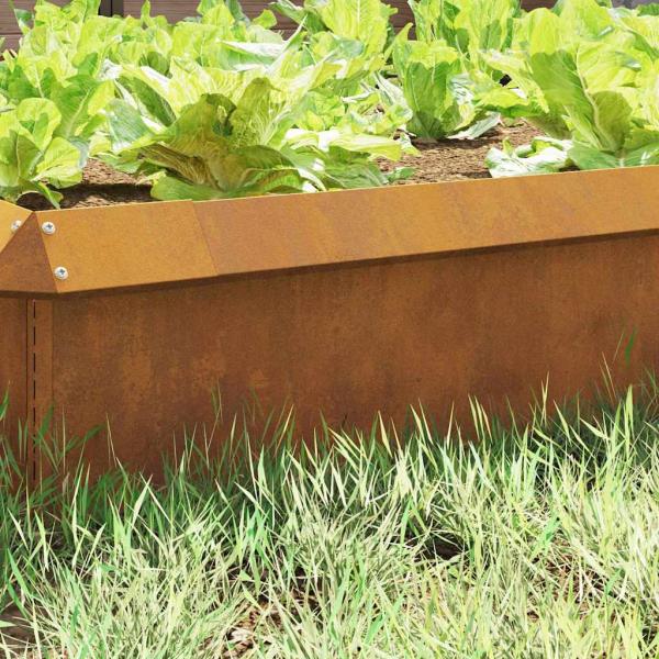 Schneckenzaun 4 pcs Rostig 100 x 3,5 x 25 cm Wetterfeststahl