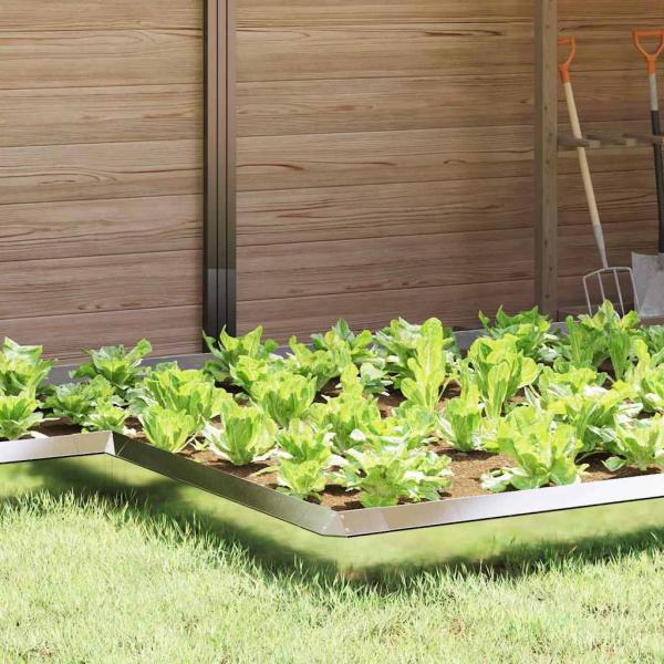 ARDEBO.de - Schneckenzaun 4 pcs Silber 13,5 x 13,5 x 25 cm Edelstahl