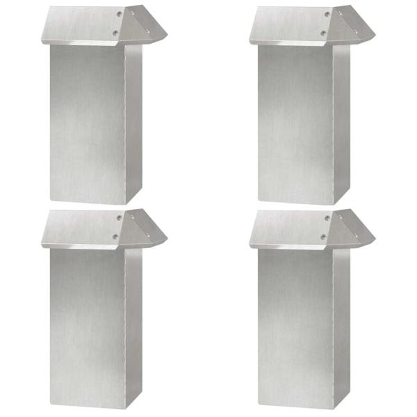 Schneckenzaun 4 pcs Silber 13,5 x 13,5 x 25 cm Edelstahl