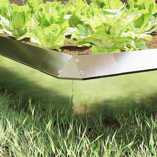 Schneckenzaun 4 pcs Silber 13,5 x 13,5 x 25 cm Edelstahl