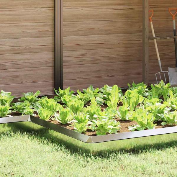 ARDEBO.de - Schneckenzaun 4 pcs Silber 13,5 x 13,5 x 25 cm Verzinkter Stahl