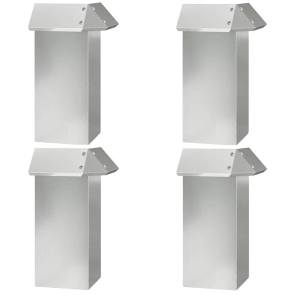 Schneckenzaun 4 pcs Silber 13,5 x 13,5 x 25 cm Verzinkter Stahl