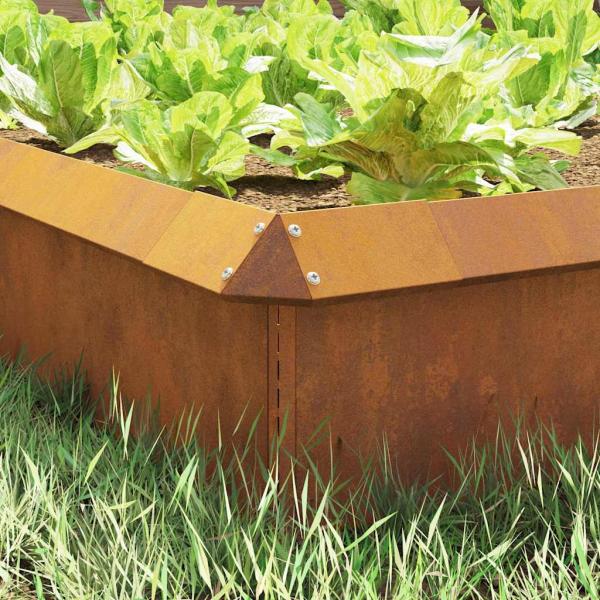 Schneckenzaun Rostig 13,5 x 13,5 x 25 cm Wetterfeststahl