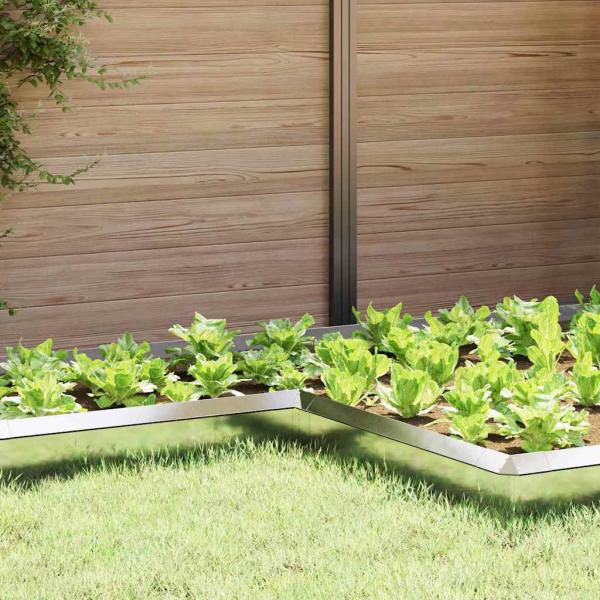 ARDEBO.de - Schneckenzaun 4 pcs Silber 10 x 10 x 25 cm Edelstahl