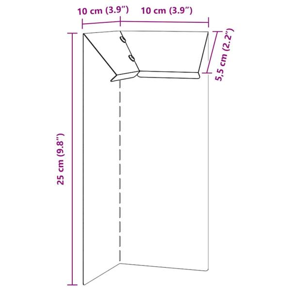 Schneckenzaun 4 pcs Rostig 10 x 10 x 25 cm Wetterfeststahl