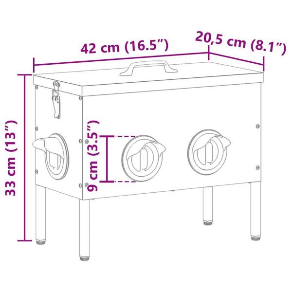 Hühnerfütterer 2 pcs Schwarz 41,5 x 20,5 x 33 cm