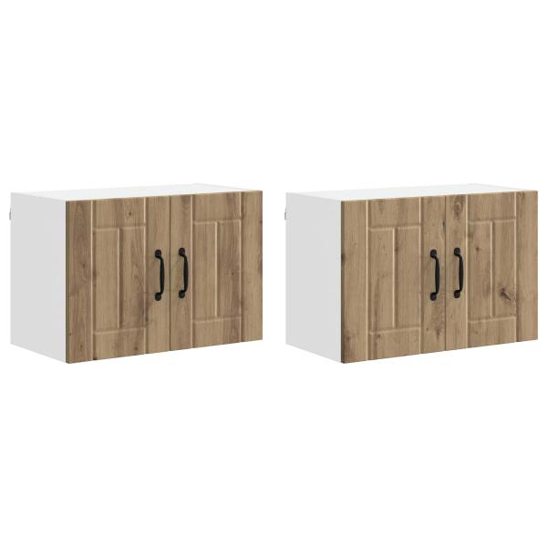 Küchenhängeschrank mit Tür 2 pcs Artisan-Eiche 60 x 31 x 40 cm