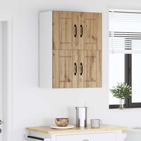 Küchenhängeschrank mit Tür 2 pcs Artisan-Eiche 60 x 31 x 40 cm