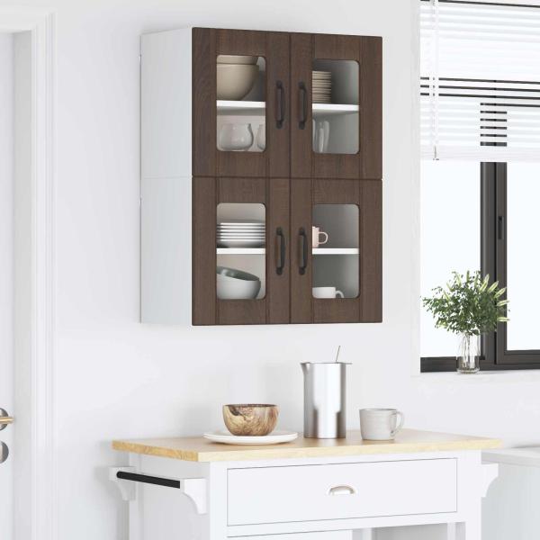 Küchenhängeschrank 2 pcs Braun Eichen-Optik 60 x 31 x 40 cm