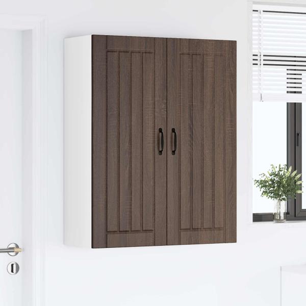 Küchenhängeschrank mit Tür Braun Eichen-Optik 80 x 31 x 100 cm