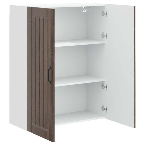 Küchenhängeschrank mit Tür Braun Eichen-Optik 80 x 31 x 100 cm