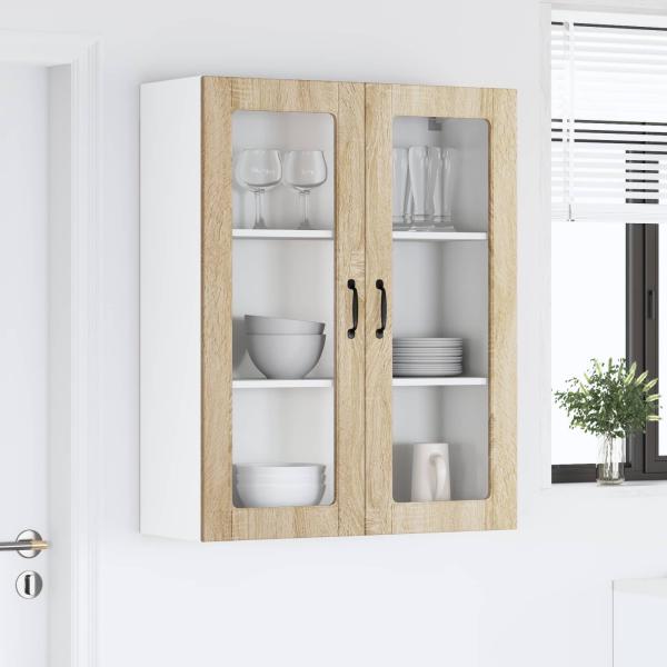 Wandglas-Schrank LUCCA Sonoma-Eiche 80 x 31 x 100 cm
