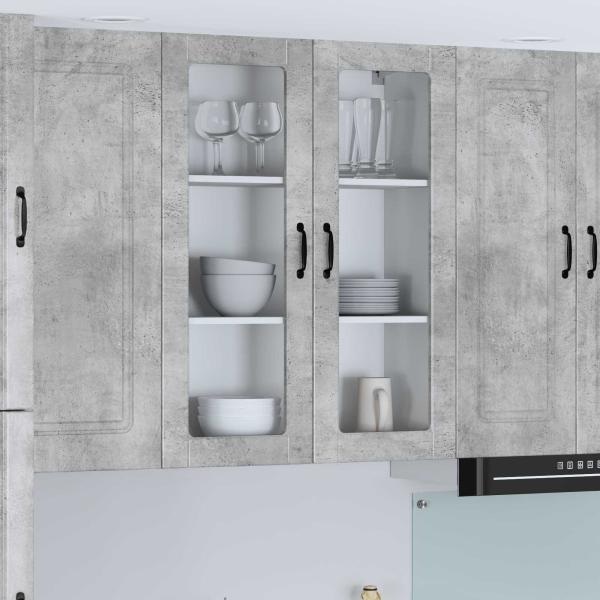 ARDEBO.de - Küchenhängeschrank Betongrau 80 x 31 x 100 cm Holzwerkstoff