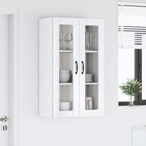 Küchenhängeschrank mit Regal Hochglanz-Weiß 60 x 31 x 100 cm