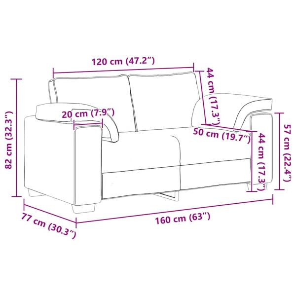 2-teiliges Sofa-Set mit Kissen, blauer Samt