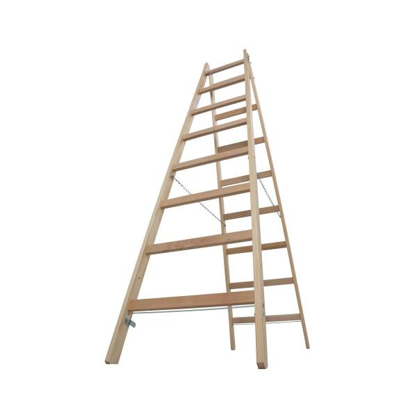 Krause 170101 Stabilo Sprossen-DoppelLeiter, Holz, 2x8 Sprossen