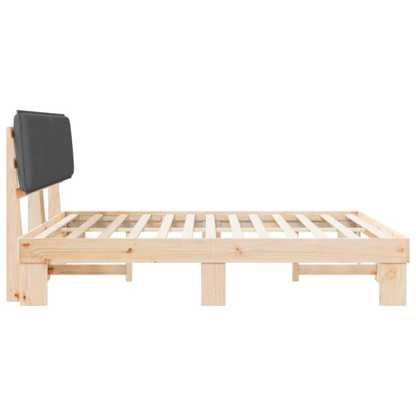Bettgestell mit gepolstertem Kopfteil Dunkelgrau 200 x 200 cm