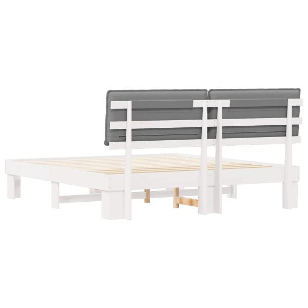 Bettgestell mit gepolstertem Kopfteil Hellgrau 200 x 200 cm