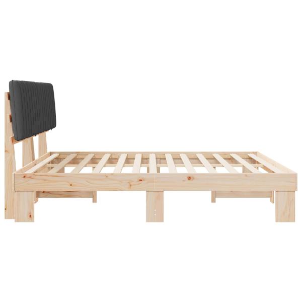 Bettgestell mit gepolstertem Kopfteil Dunkelgrau 200 x 200 cm